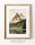 Vintage Mountain Lake Landscape Print L0205
