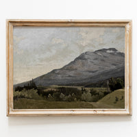 Vintage Muted Mountain Painting | Landscape Art Print L225