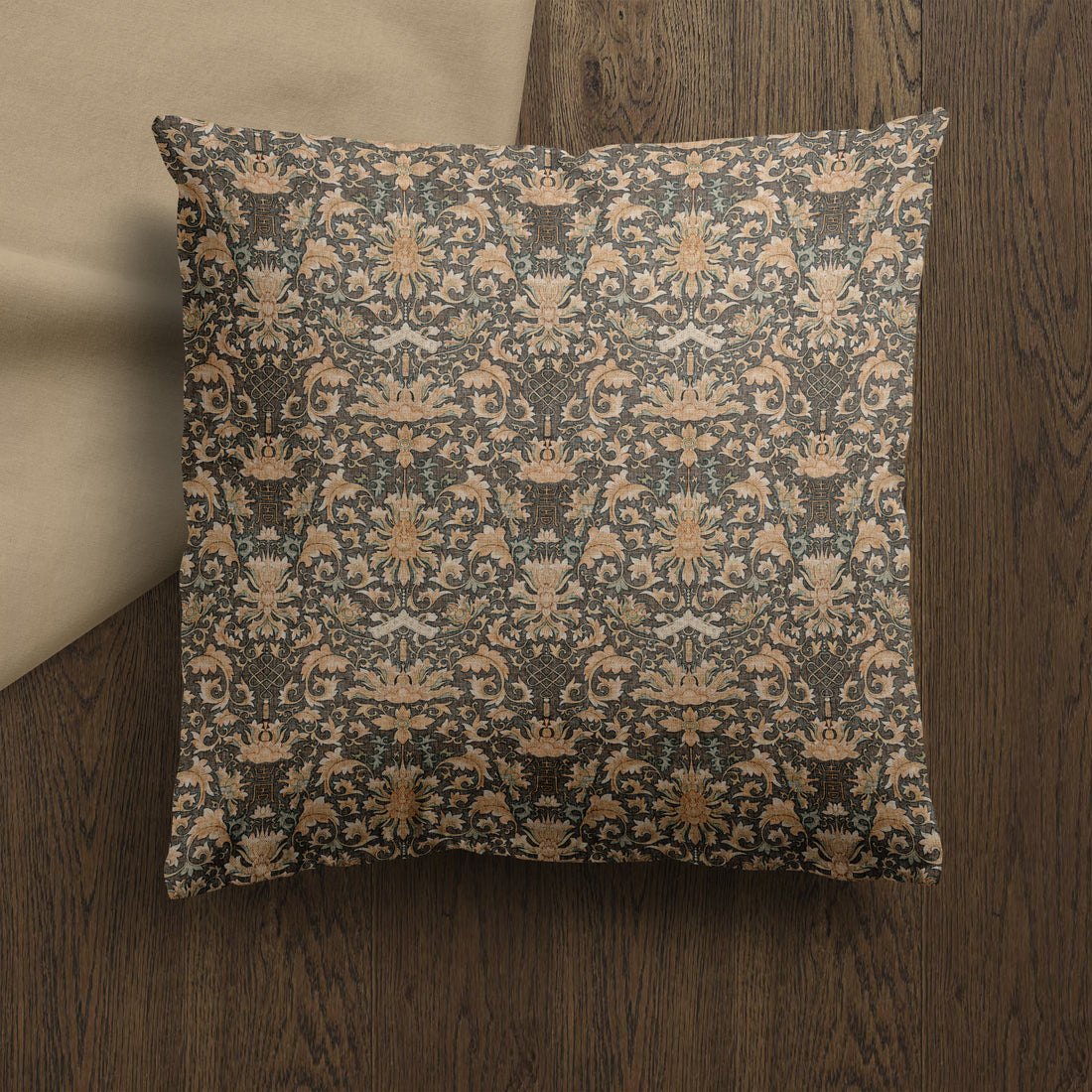 Delicate Damask II Vintage Pillow Cover