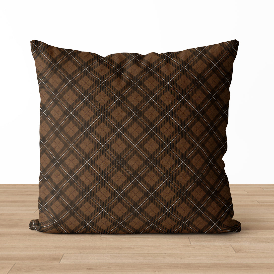 Dylan | Rust Plaid Throw Pillow Cover