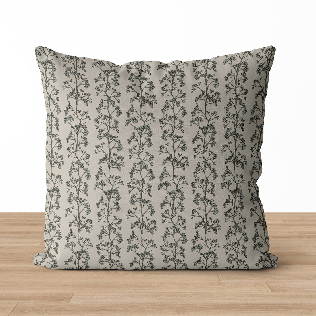 Maris | Beige Floral Blueberry Vines Pillow Cover