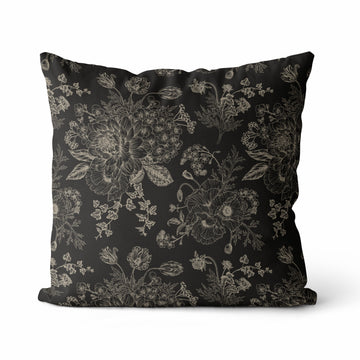 Dark Floral Luxe Pillow Cover