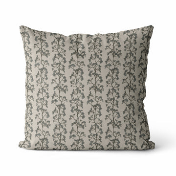 Beige Floral Blueberry Vines Pillow Cover