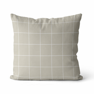 Luke | Light Neutral Checkered Pillow Cover