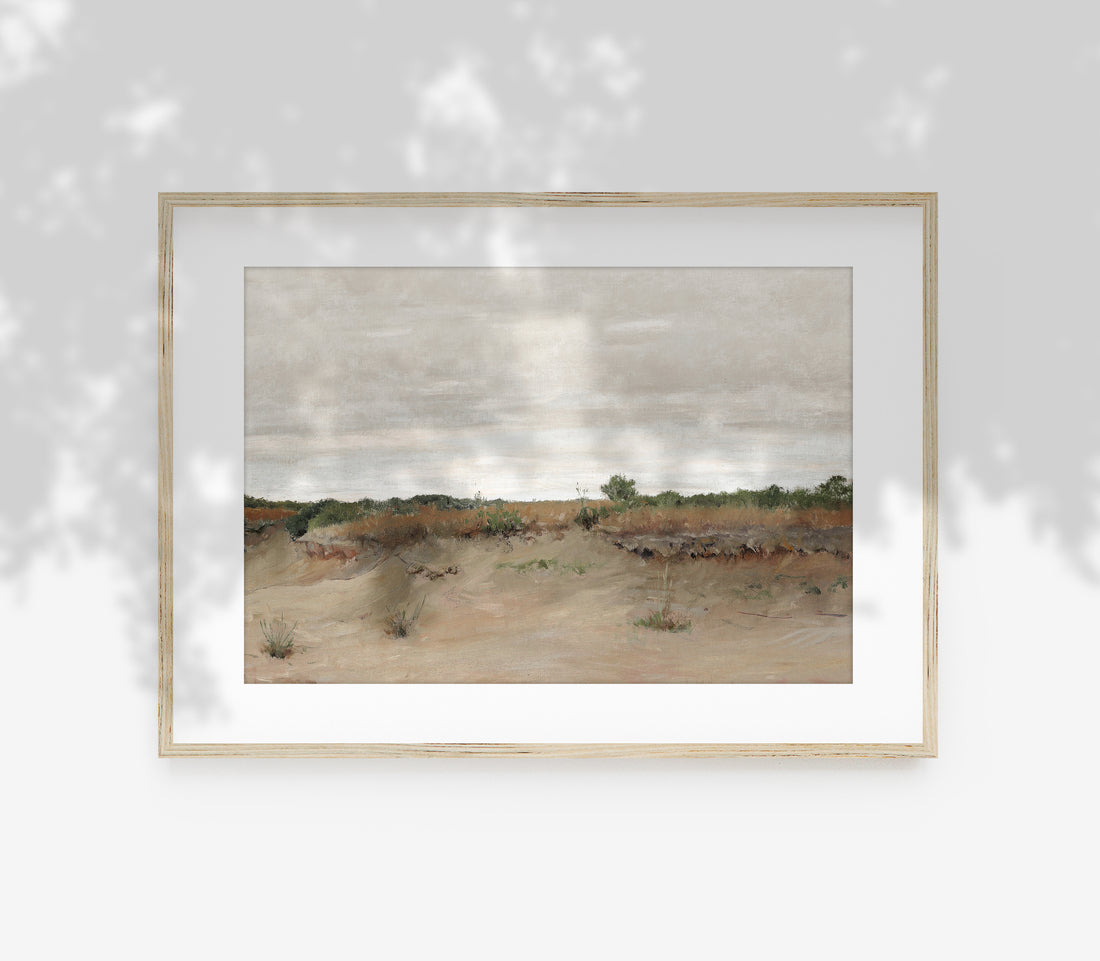 Vintage Neutral Desert Painting | Landscape Art Print L226