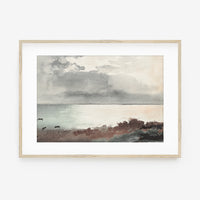 Vintage Watercolor Landscape Painting | Coastal Art L229