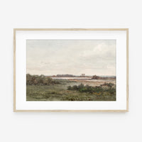 Autumn Muted Green Landscape - Vintage Mood Print L243