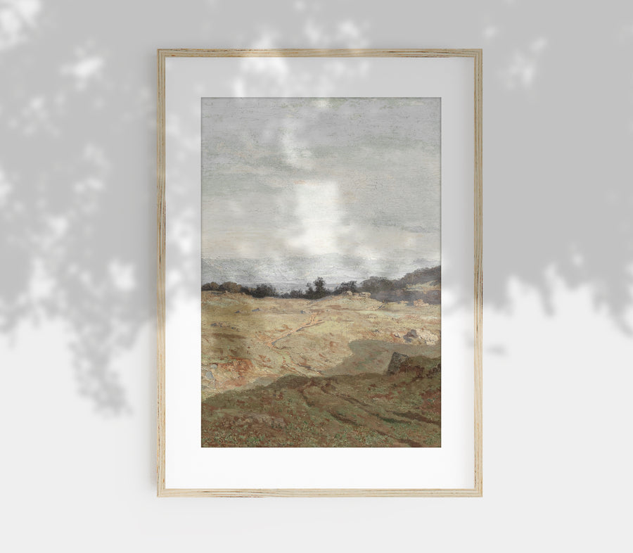 Vintage Landscape Overcast Painting L0223B