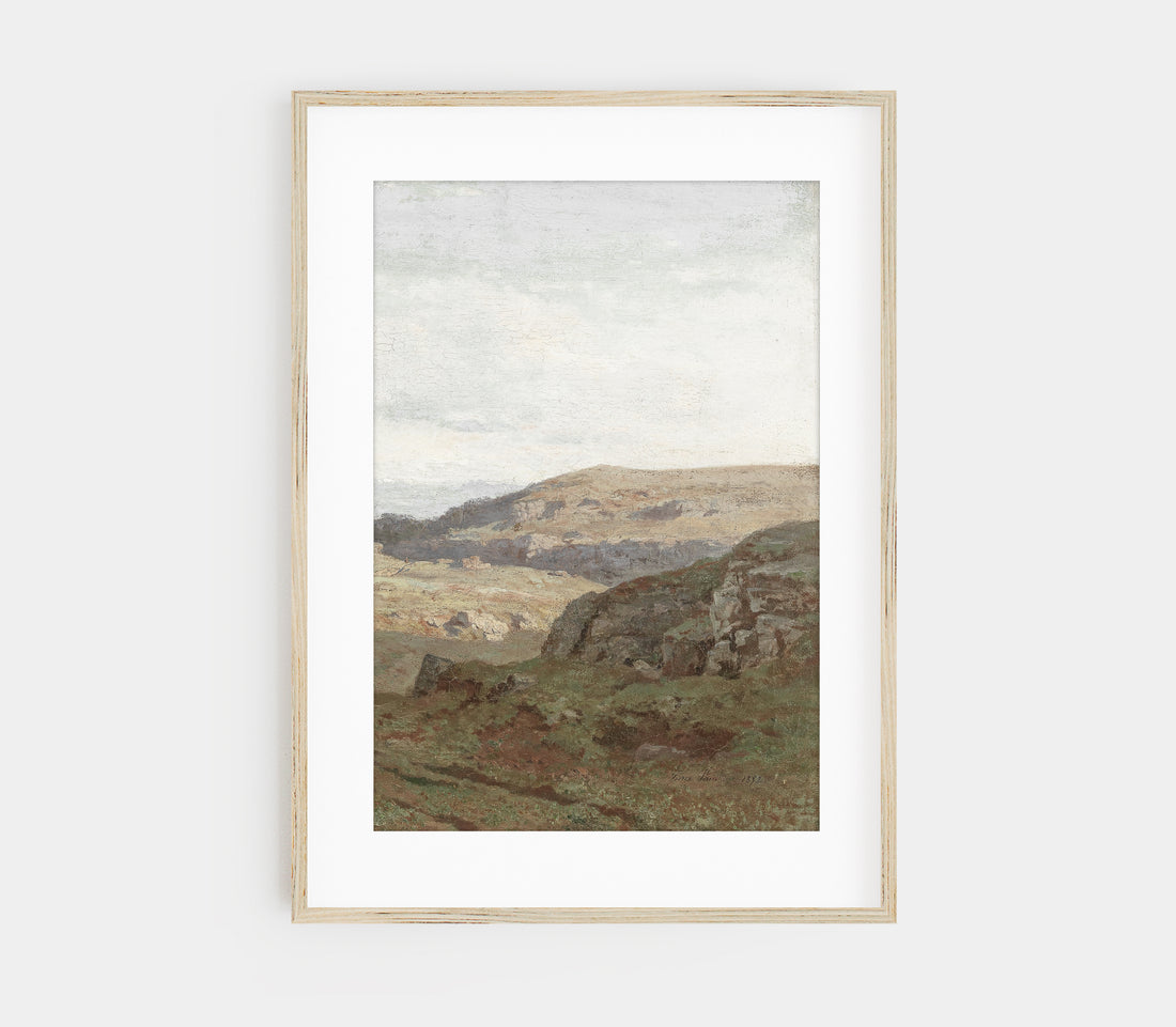 Vintage Landscape Overcast Painting L0223C