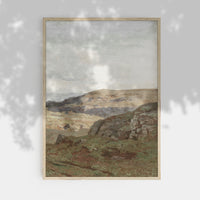 Vintage Landscape Overcast Painting L0223C
