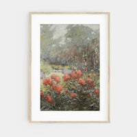 Autumn Floral Landscape - Vintage Fall Field Print L242