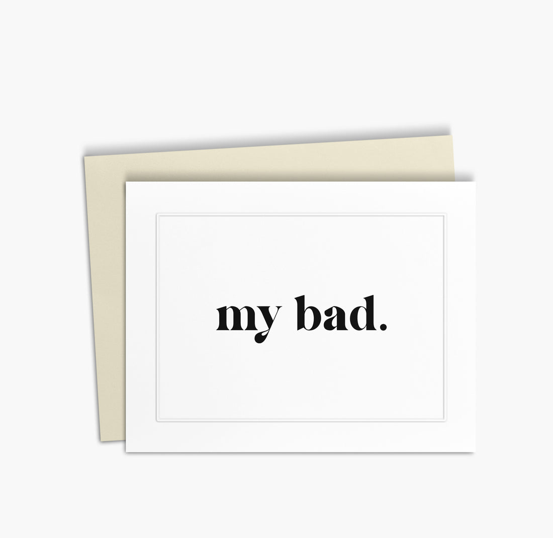 My Bad Card | Simple, Neutral Sorry Card