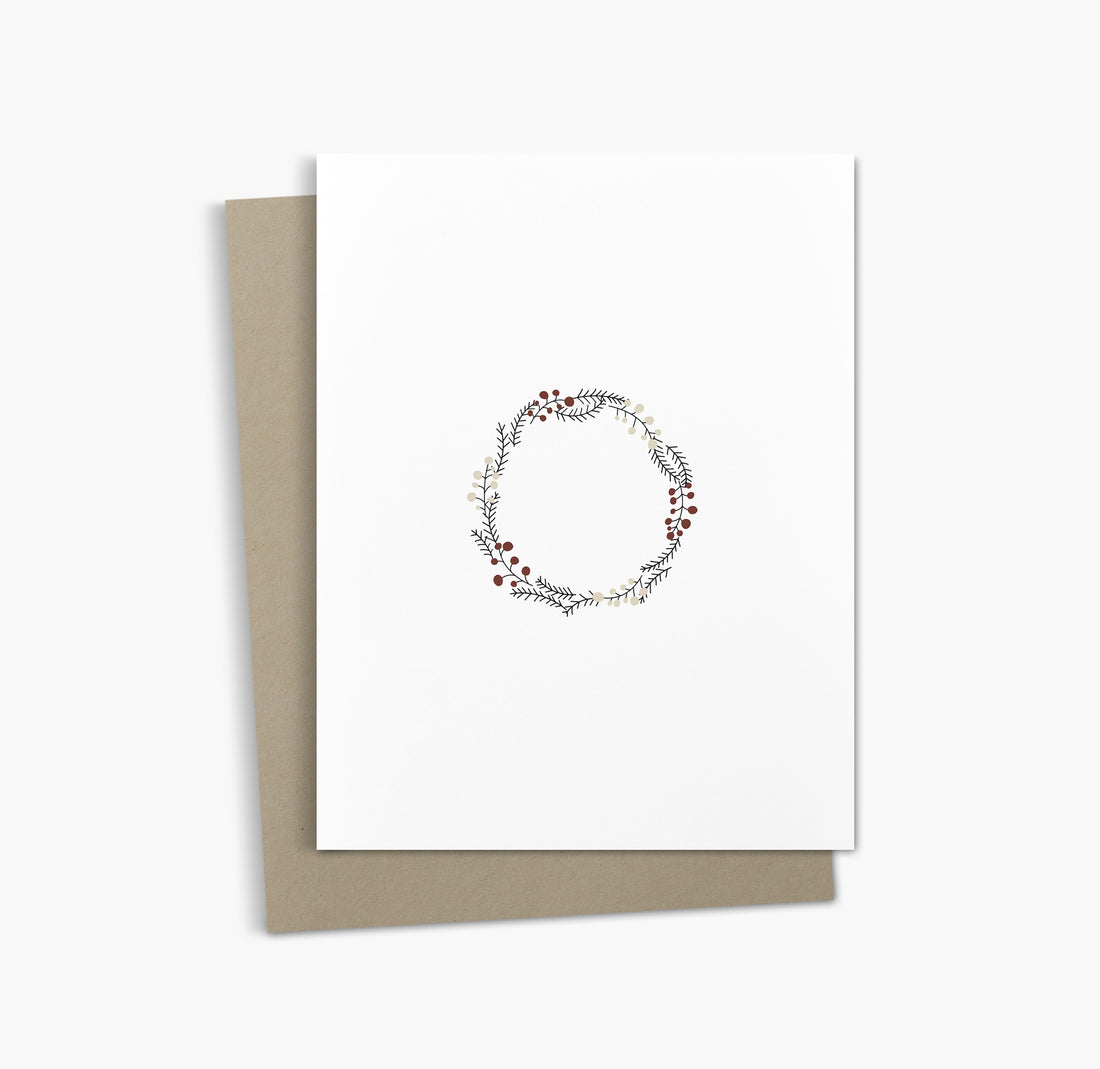 Christmas Wreath Greeting Card | Merry Xmas Card