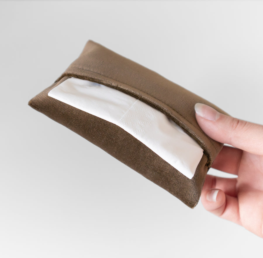 Fabric Tissue Holder | Pocket Size (Small) | Olive