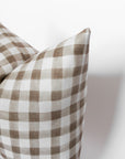 Wren Pillow Cover | Neutral Brown Plaid Pillow Cover