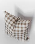 Wren Pillow Cover | Neutral Brown Plaid Pillow Cover