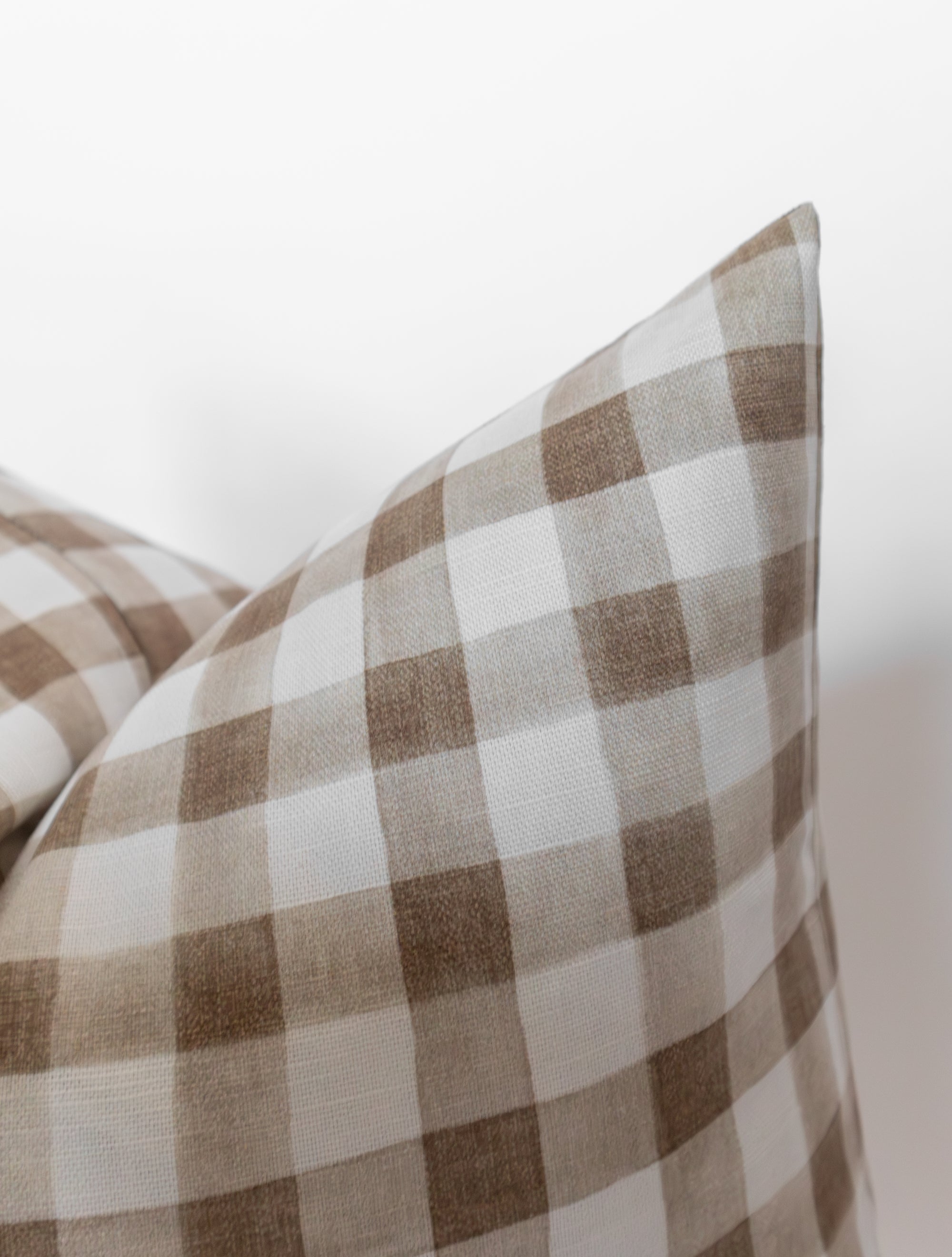 Wren Pillow Cover | Neutral Brown Plaid Pillow Cover