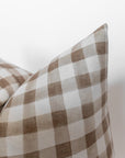 Wren Pillow Cover | Neutral Brown Plaid Pillow Cover