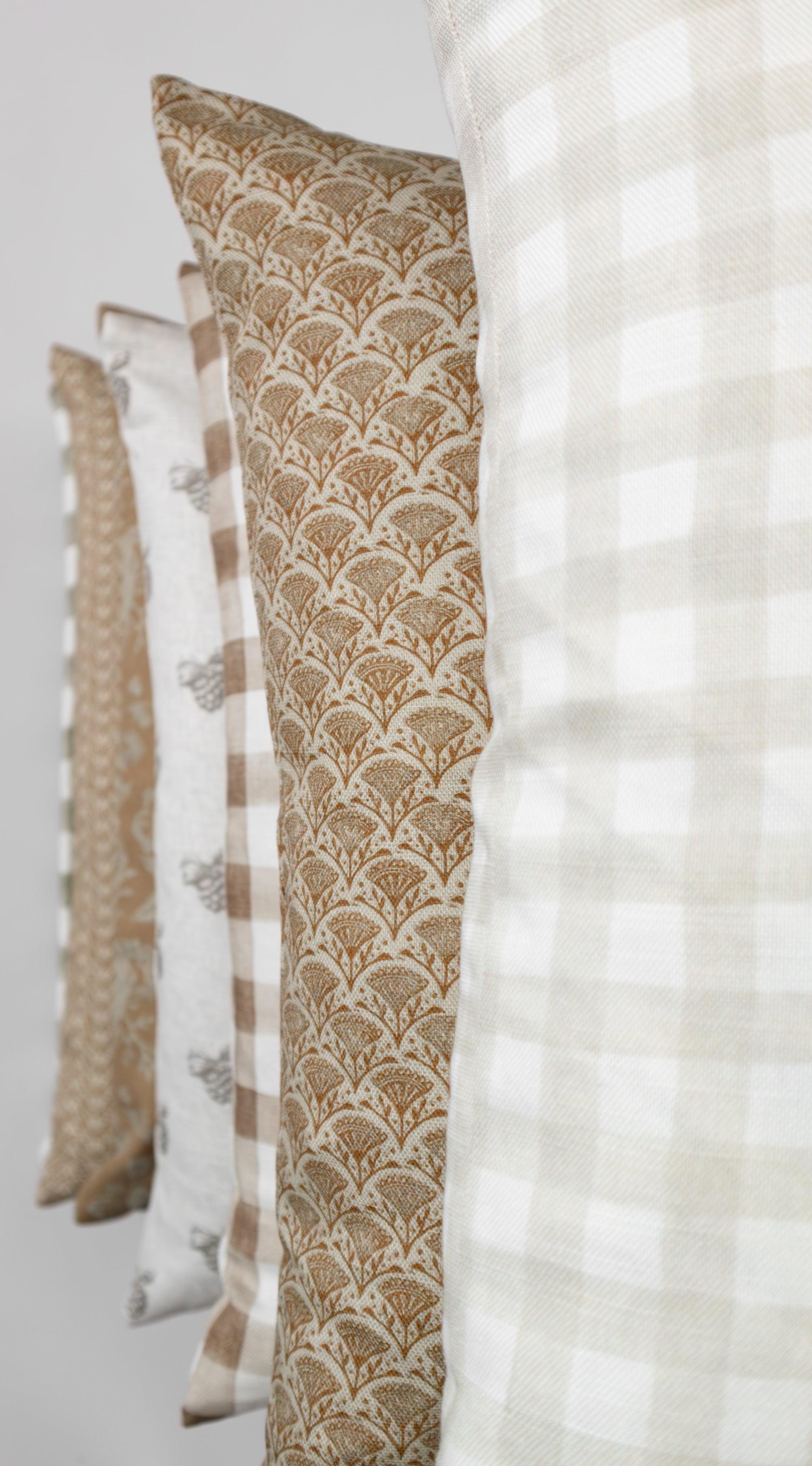 Dahlia Pillow Cover | Neutral Floral Block Pillow Cover