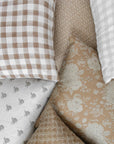 Hyacinth Pillow Cover | Neutral Floral Block Pillow Cover