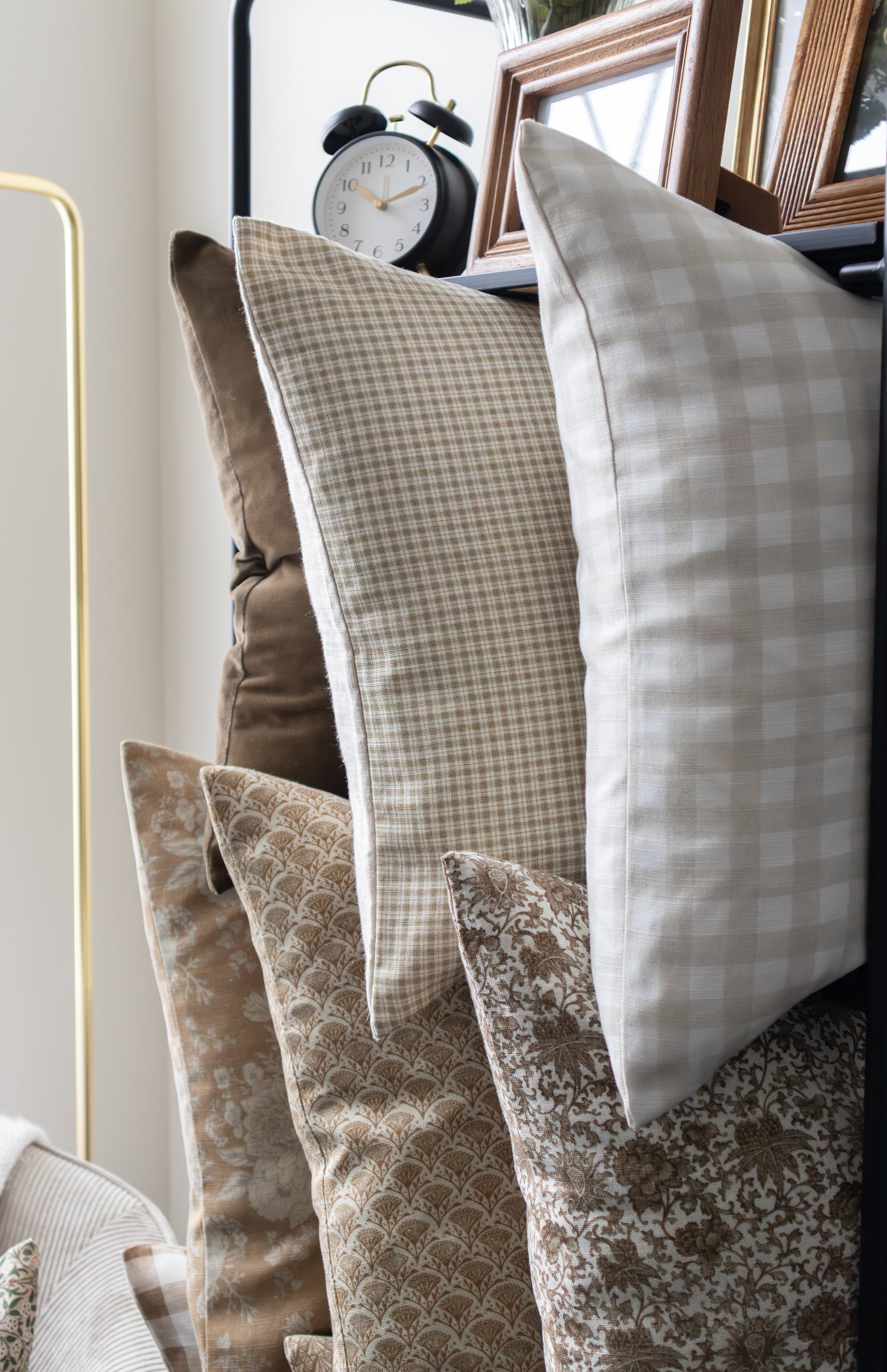Dahlia Pillow Cover | Neutral Floral Block Pillow Cover
