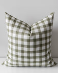 Meadow Pillow Cover | Neutral Green Plaid Pillow Cover