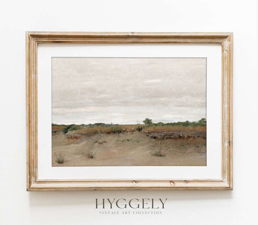 Vintage Neutral Desert Painting | Landscape Art Print L226