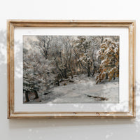 Vintage Winter Landscape Art Print L0119