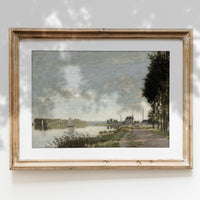 Vintage Coastal Riverside Landscape Art Print L0141