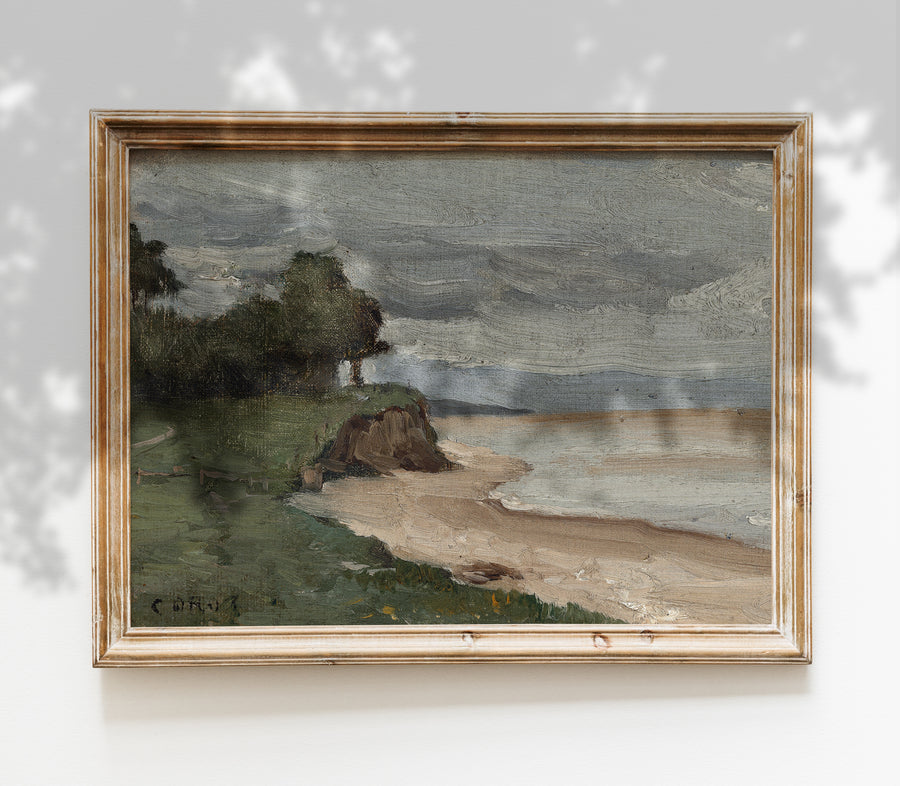 Vintage Coastal Seaside Landscape Art Print L0140