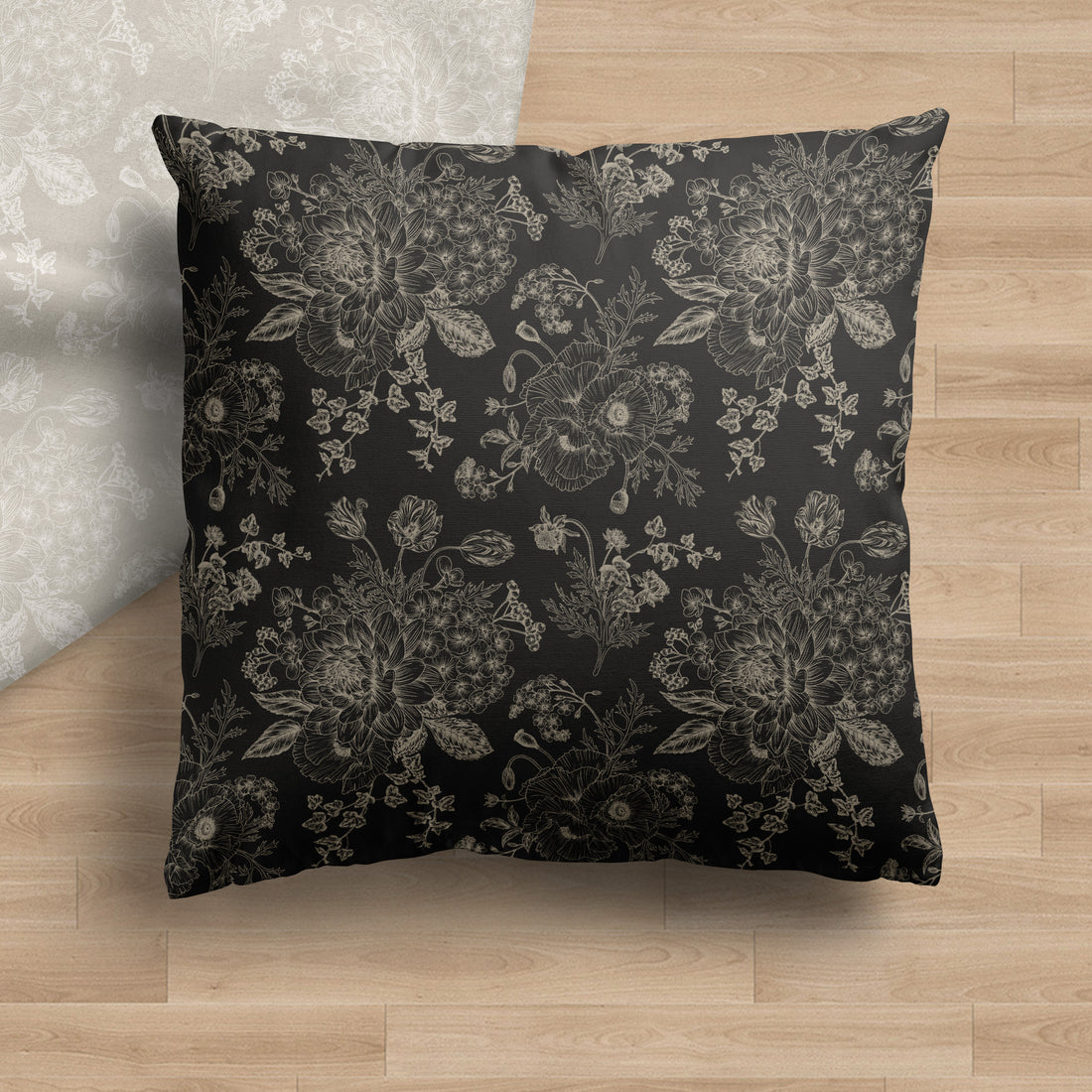 Dark Floral Luxe Pillow Cover