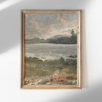 Vintage Watercolor Landscape Art Print L0199
