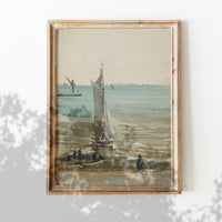 Vintage Coastal Landscape Art Print L0105
