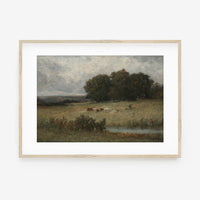 Vintage Farmland Fields Landscape Art Print L0133