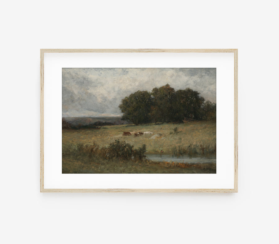 Vintage Farmland Fields Landscape Art Print L0133