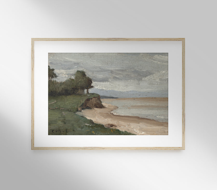 Vintage Coastal Seaside Landscape Art Print L0140