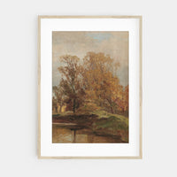 Autumn Vintage Field Landscape Art Print L0191