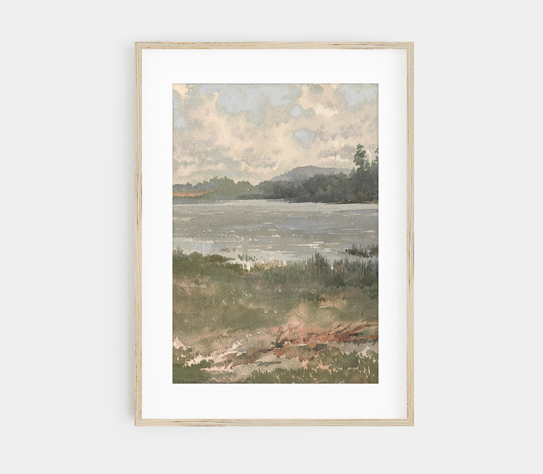 Vintage Watercolor Landscape Art Print L0199
