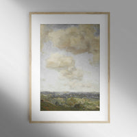 Vintage Landscape Sky and Land Painting L0204