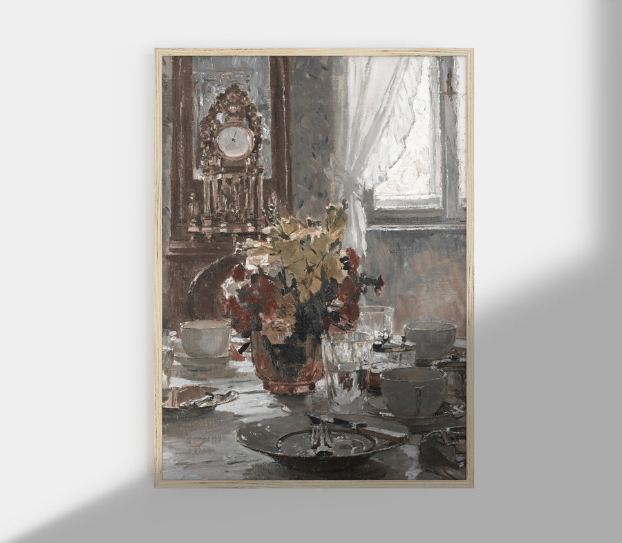 Antique Floral Vase Still Life Art Print S0208