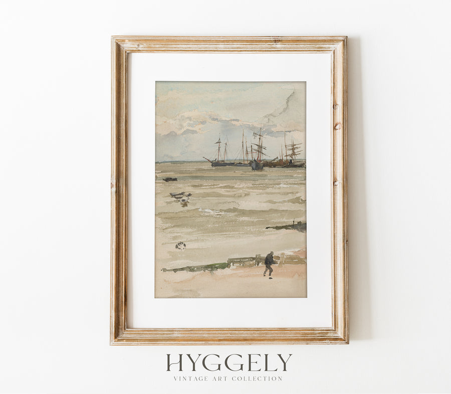 Vintage Coastal Landscape Art Print L0101